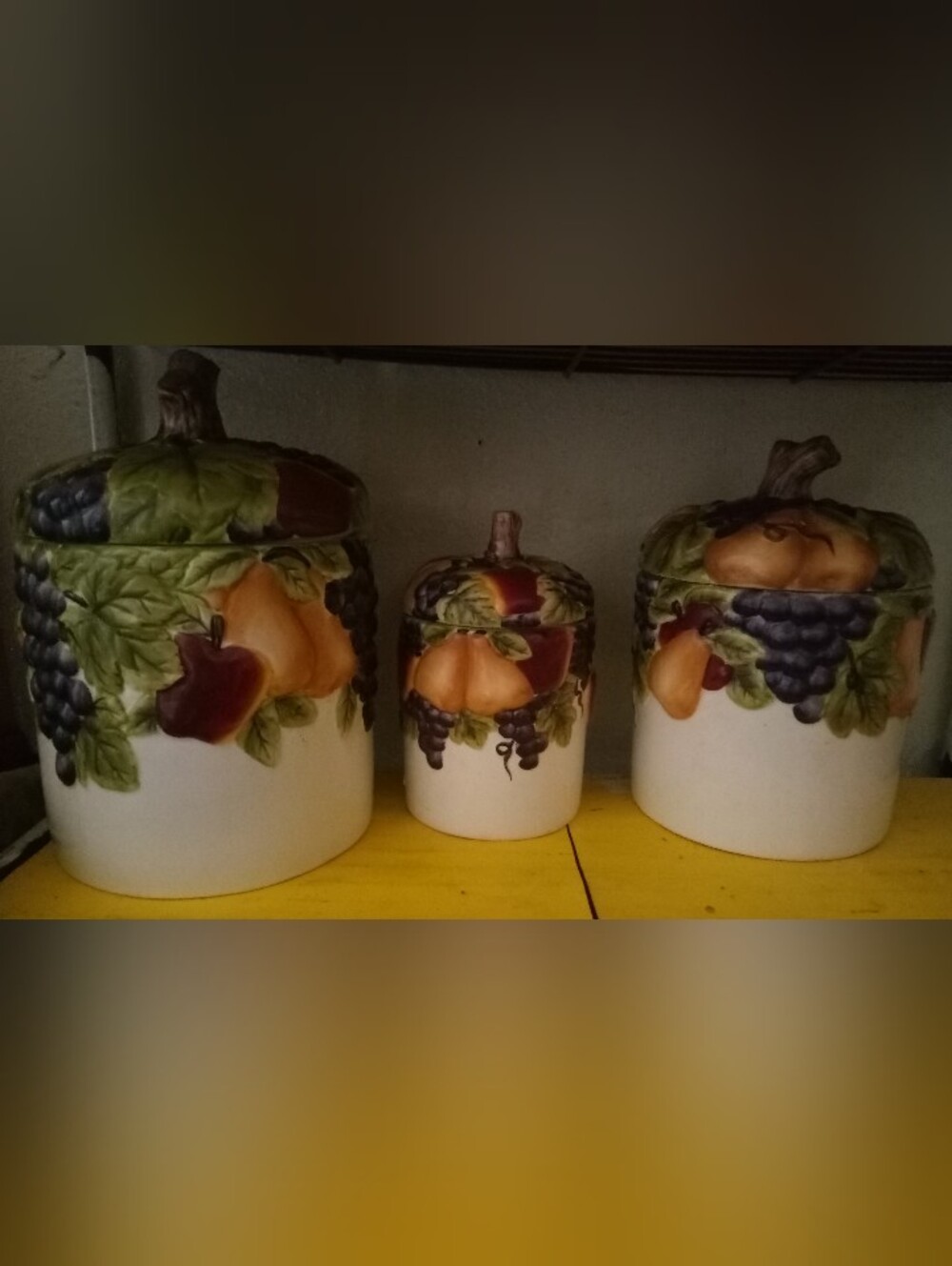 Vintage Homco Sonoma Villa Ceramic Canister Set 3-Piece